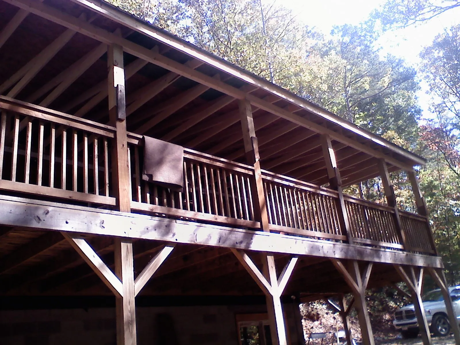 Timber framing under a new elevated porch and deck — Roof Leak Repair in Norborne by Roofing Brothers